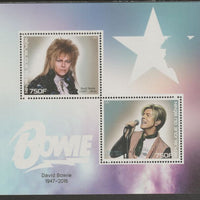 Benin 2017 David Bowie perf sheet containing two values unmounted mint