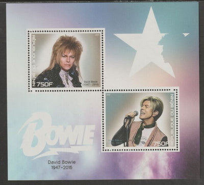 Benin 2017 David Bowie perf sheet containing two values unmounted mint