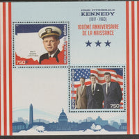 Benin 2017 John Kennedy Birth Centenary perf sheet containing two values unmounted mint