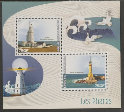 Benin 2017 Lighthouses perf sheet containing two values unmounted mint