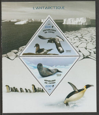 Congo 2019 Antarctica perf sheet containing two triangular values unmounted mint