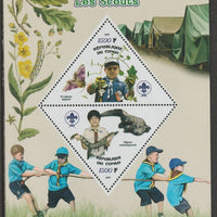 Congo 2019 Scouts perf sheet containing two triangular values unmounted mint