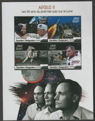 Madagascar 2019 Space - Apollo 11 perf sheet containing four values unmounted mint