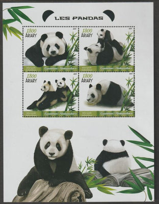 Madagascar 2019 Pandas perf sheet containing four values unmounted mint