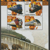 Madagascar 2019 African Trains perf sheet containing four values unmounted mint
