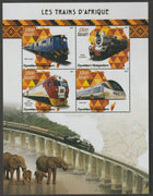 Madagascar 2019 African Trains perf sheet containing four values unmounted mint