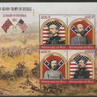 Mali 2015 Battle of Gettysburg perf sheet containing four values unmounted mint