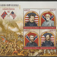 Mali 2015 Battle of Antietam perf sheet containing four values unmounted mint