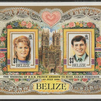 Belize 1986 Royal Wedding (Andrew & Fergie) two value m/sheet unmounted mint,SG MS944