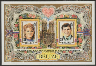 Belize 1986 Royal Wedding (Andrew & Fergie) two value m/sheet unmounted mint,SG MS944