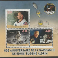 Djibouti 2015 Edwin Aldrin - 85th Birth Anniversary perf sheet containing three values unmounted mint