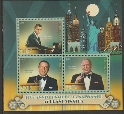 Djibouti 2015 Frank Sinatra Birth Centenary perf sheet containing three values unmounted mint