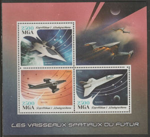 Madagascar 2016 Future Space Missions perf sheet containing three values unmounted mint