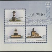 Madagascar 2016 Lighthouses perf sheet containing three values unmounted mint