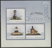 Madagascar 2016 Lighthouses perf sheet containing three values unmounted mint