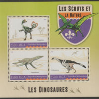 Madagascar 2016 Dinosaurs perf sheet containing three values unmounted mint