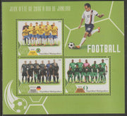Madagascar 2016 Football perf sheet containing three values unmounted mint