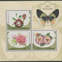Madagascar 2016 Flowers perf sheet containing three values unmounted mint