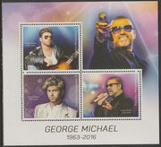 Madagascar 2016 George Michael perf sheet containing three values unmounted mint
