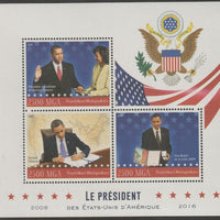 Madagascar 2016 Barack Obama perf sheet containing three values unmounted mint