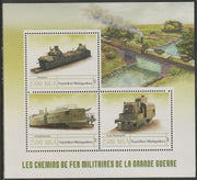 Madagascar 2016 War-time Trains perf sheet containing three values unmounted mint