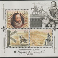 Madagascar 2016 Miguel de Cervantes perf sheet containing three values unmounted mint