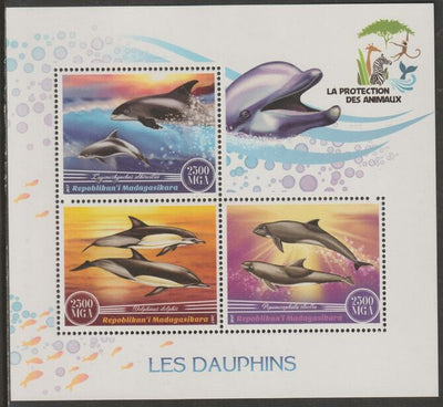 Madagascar 2017 Dolphins perf sheet containing three values unmounted mint