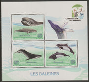 Madagascar 2017 Whales perf sheet containing three values unmounted mint
