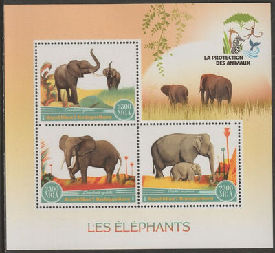 Madagascar 2017 Elephants perf sheet containing three values unmounted mint