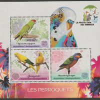 Madagascar 2017 Parrots perf sheet containing three values unmounted mint