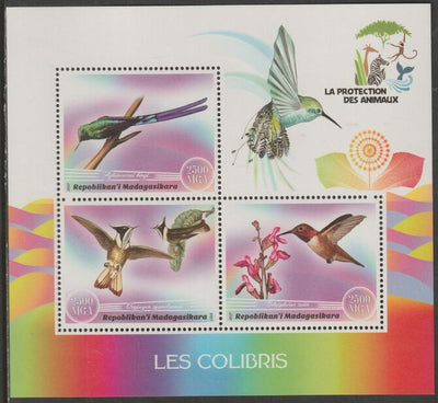 Madagascar 2017 Hummingbirds perf sheet containing three values unmounted mint