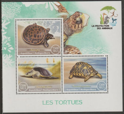 Madagascar 2017 Turtles perf sheet containing three values unmounted mint