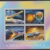 Ivory Coast 2018 Astronautics,perf sheet containing four values unmounted mint