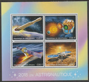 Ivory Coast 2018 Astronautics,perf sheet containing four values unmounted mint