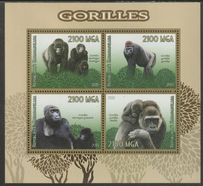 Madagascar 2015 Gorillas perf sheet containing four values unmounted mint