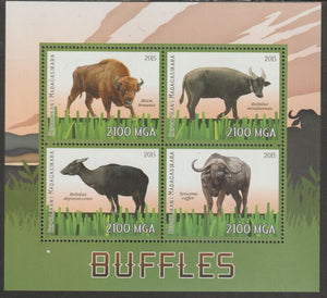 Madagascar 2015 Buffaloes perf sheet containing four values unmounted mint