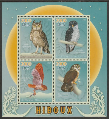 Madagascar 2015 Owls perf sheet containing four values unmounted mint