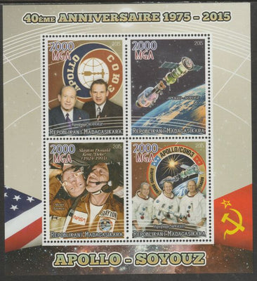 Madagascar 2015 Apollo-Soyuz 40th Anniversary perf sheet containing four values unmounted mint