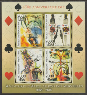 Madagascar 2015 Alice in Wonderland 150th Anniversary perf sheet containing four values unmounted mint