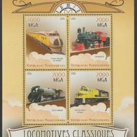 Madagascar 2015 Classic Locomotives perf sheet containing four values unmounted mint