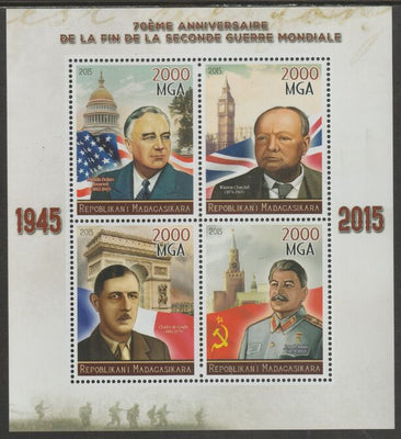 Madagascar 2015 End of WW2 - 70th Anniversary perf sheet containing four values unmounted mint
