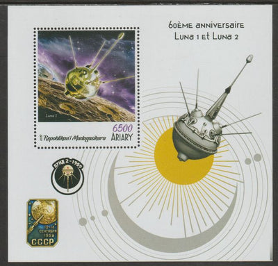 Madagascar 2019 Luna 2 - 60th Anniversary perf m/sheet containing one value unmounted mint