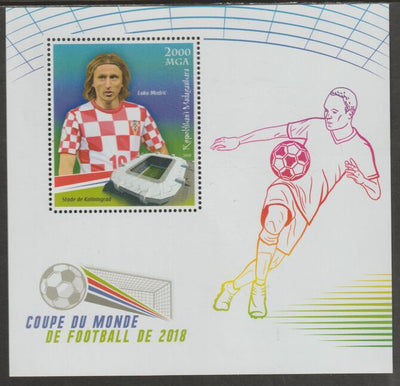 Madagascar 2018 World Cup Football #4 perf sheet containing one value unmounted mint