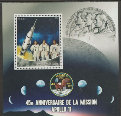 Congo 2015 Space - Apollo 11 - 45th Anniversary #1 perf sheet containing one value unmounted mint