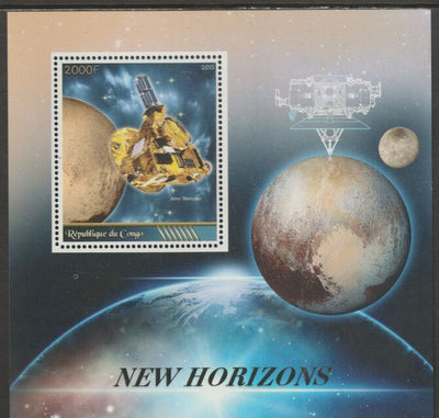 Congo 2015 Space - New Horizons #1 perf sheet containing one value unmounted mint