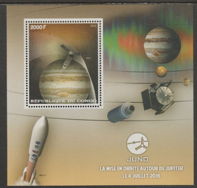Congo 2016 Space Mission Juno #2 perf sheet containing one value unmounted mint