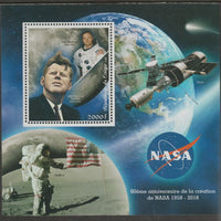 Congo 2018 NASA 60th Anniversary #1 perf sheet containing one value unmounted mint