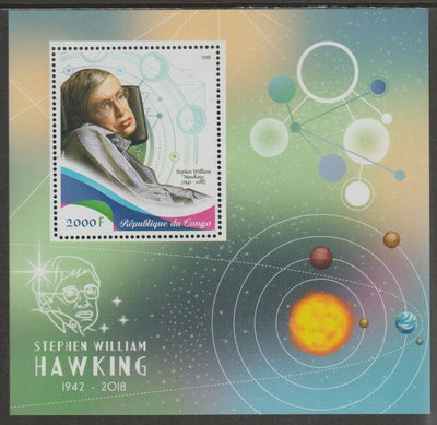 Congo 2018 Stephen Hawking #2 perf sheet containing one value unmounted mint