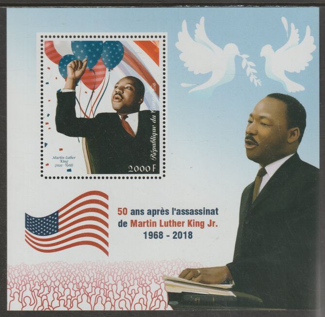 Congo 2018 Martin Luther King #1 perf sheet containing one value unmounted mint