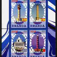 Rwanda 2010 Lighthouses of Europe #2 perf sheetlet containing 4 values unmounted mint